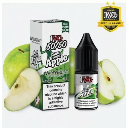 IVG Sour green apple 50:50 10ml 3mg e-liquid