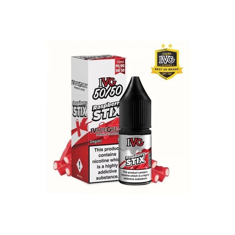 IVG Raspberry Stix 50:50 10ml 18mg e-liquid