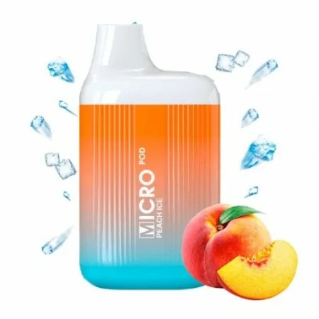 Micro Pod Disposable Vape Peach Ice 20mg 600 Puff Mesh Coil