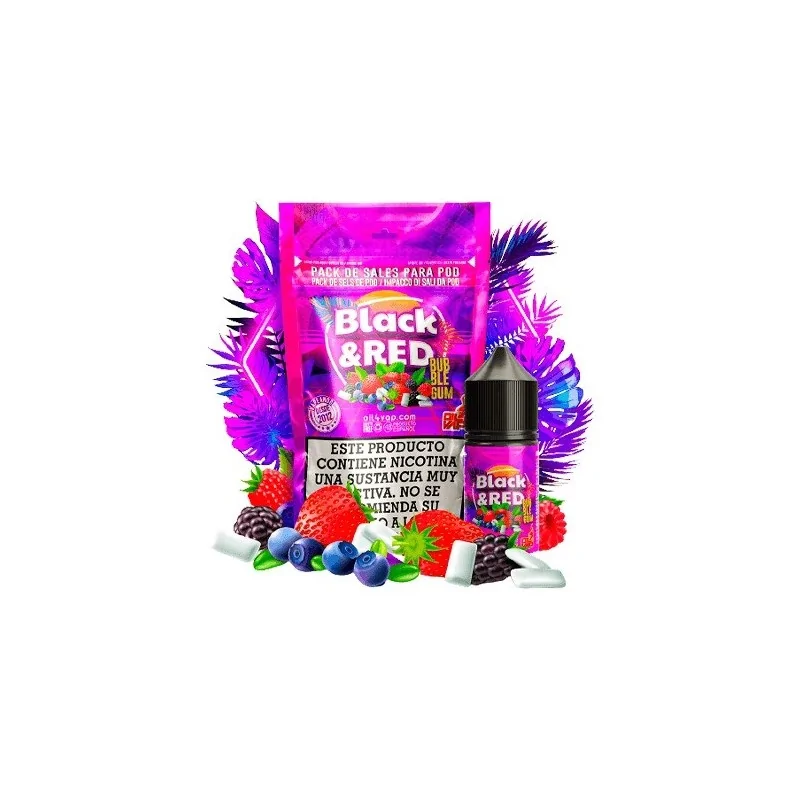 Oil4vap Pack of Sales Black And Red Bubblegum 30ml Salt 20mg 50/50 e-liquid