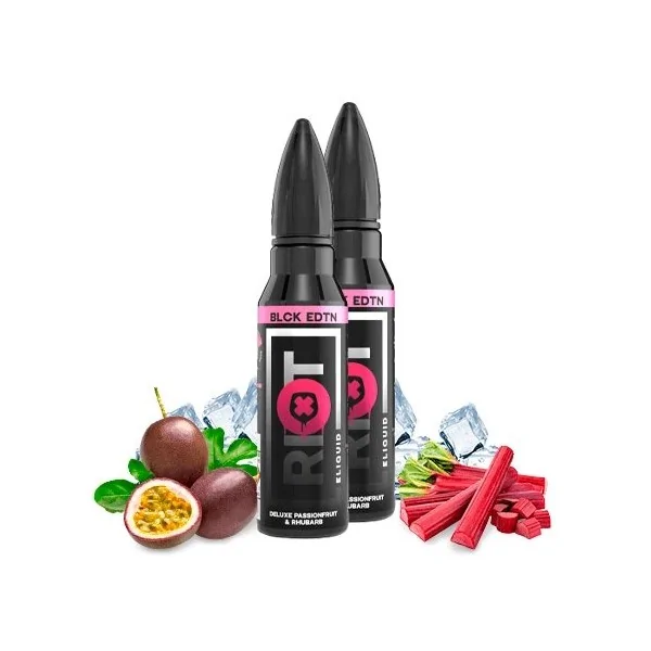 Riot Squad Deluxe Passionfruit Rhubarb 50ml (Pack 2) 0 mg e-liquid