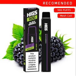 HIGS XL Black Berries Mesh-Coil 20mg 900 Puffs Disposable Vape