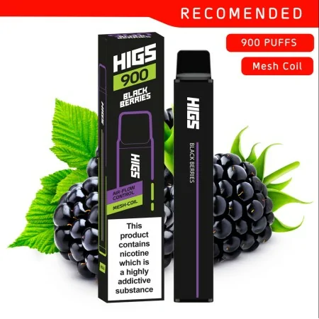 HIGS XL Black Berries Mesh-Coil 20mg 900 Puffs Disposable Vape