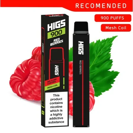 HIGS XL Red Berries Mesh-Coil 20mg 900 Puffs Disposable Vape