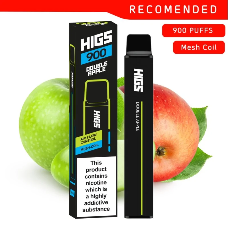 HIGS XL Double Apple Mesh-Coil 20mg 900 Puffs Disposable Vape