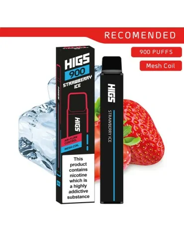 HIGS XL Strawberry Ice Mesh-Coil 20mg 900 Puffs Disposable Vape