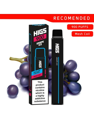 HIGS XL Grape Ice 900puffs ZERO Nicotine Mesh-Coil disposable e cigarette