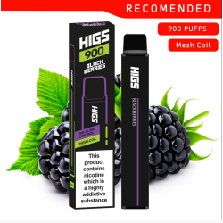 HIGS XL Zero Nicotine Black Berries Mesh-Coil Disposable E-Cigarette - 0mg Nicotine, 900 Puffs