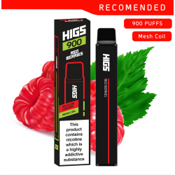 HIGS XL Zero Nicotine Red Berries Mesh-Coil Disposable E-Cigarette - 0mg Nicotine, 900 Puffs