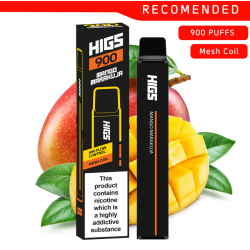 HIGS XL Zero Nicotine Mango Marakuya Mesh-Coil Disposable E-Cigarette - 0mg Nicotine, 900 Puffs