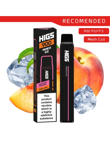 HIGS XL Peach Ice Mesh-Coil 20mg 900 Puffs Disposable Vape