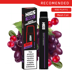 HIGS XL Grape Cranberries Mesh-Coil Disposable E-Cigarette - 20mg Nicotine, 900 Puffs