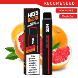 HIGS XL Fresh Grapefruit Mesh-Coil Disposable E-Cigarette - 20mg Nicotine, 900 Puffs