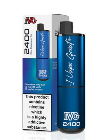 IVG 2400 Puffs Blue Raspberry Ice 20mg Disposable E cigarette