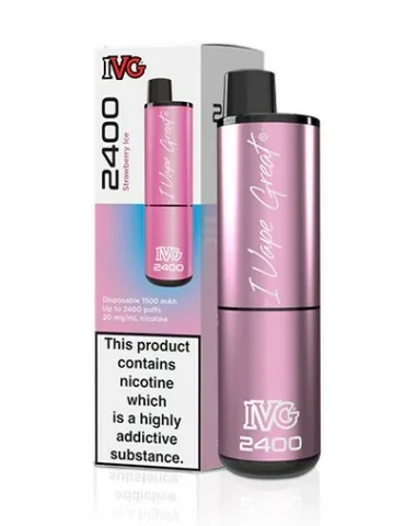IVG 2400 Puffs Strawberry Ice 20mg Disposable E cigarette