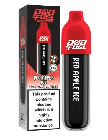 Pod Fuel Red Apple Ice 20mg 600puffs Mesh Disposable Vape