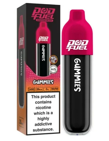 Pod Fuel Gummies 20mg 600puffs Mesh Disposable Vape