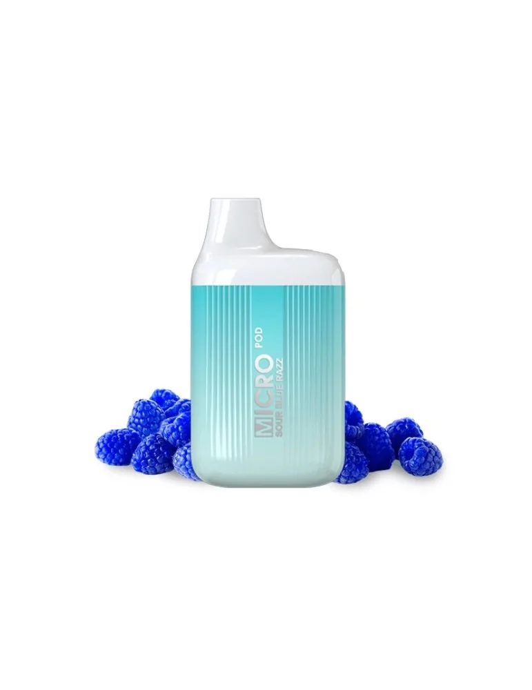 Micro Pod Disposable Vape Sour Blue Raspberry 20mg 600 Puff Mesh Coil