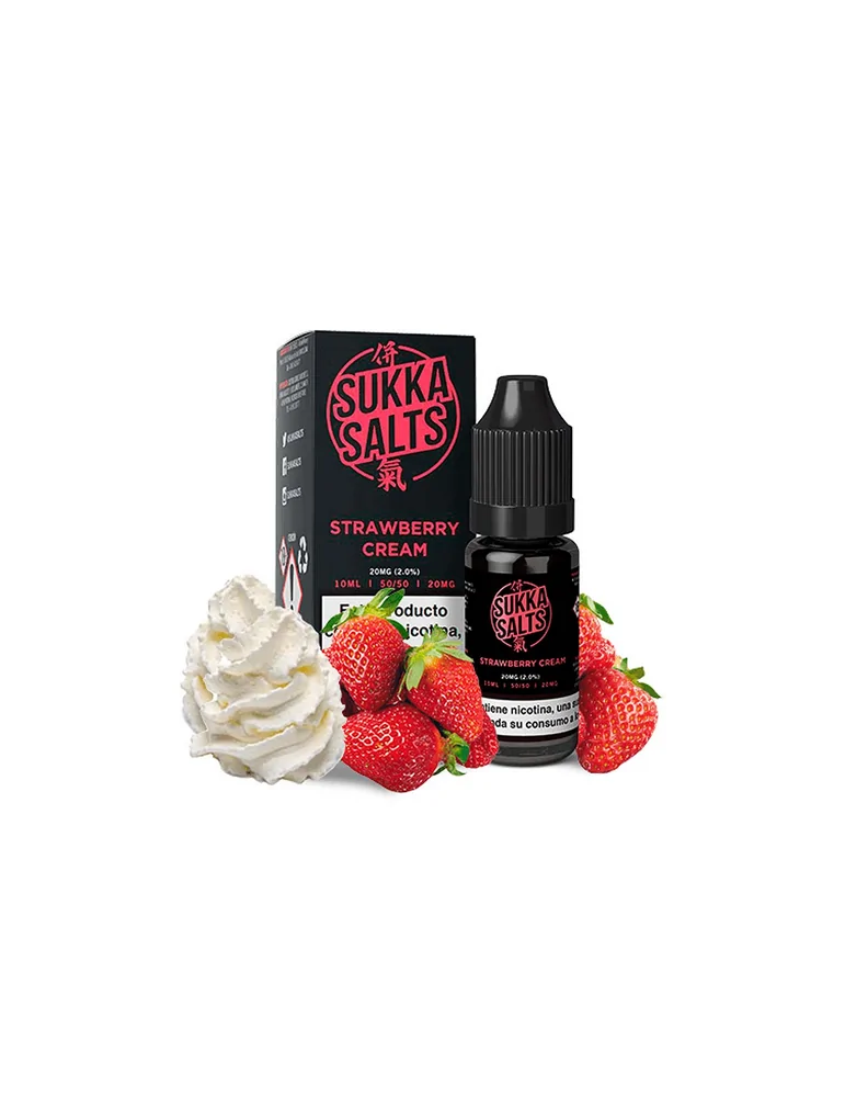 Sukka Black NicSalt Strawberry Cream E Liquid - Luscious Strawberry Bliss with Creamy Delight