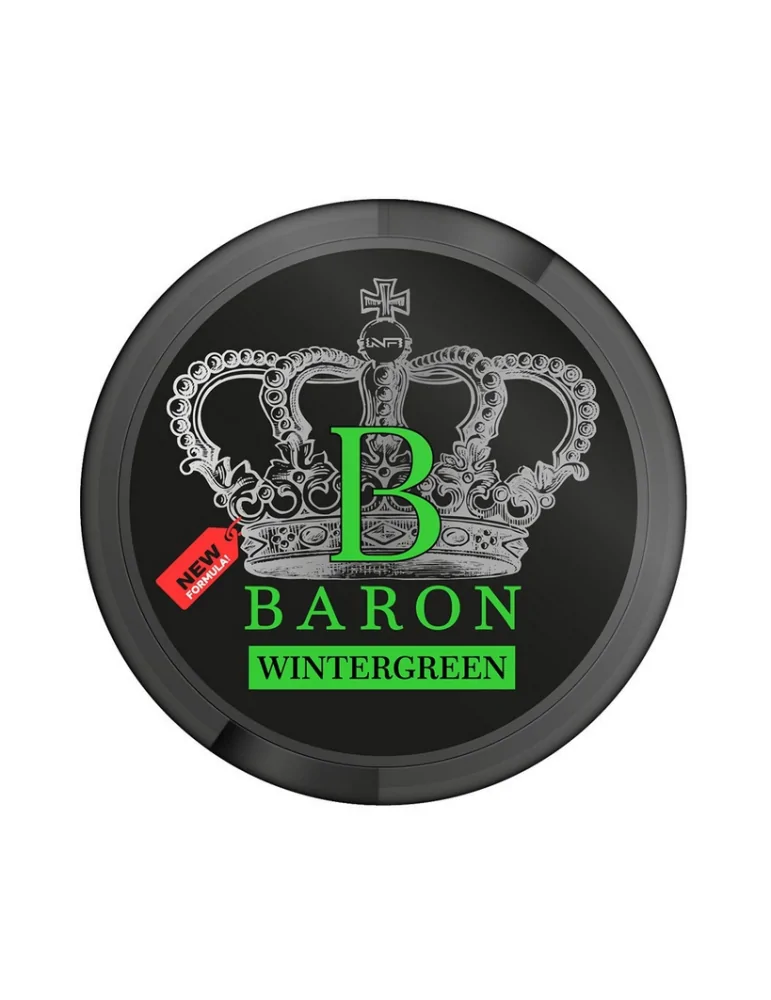 BARON Wintergreen 50mg Nicotine Pouches - A Brisk Blend of Mint and Tobacco