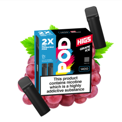 HIGS VAPE POD CARTRIDGE - Grape Ice 20mg, 1400 Puffs, 2pcs, 4ml