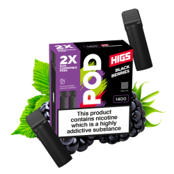 HIGS VAPE POD CARTRIDGE - Black Berries 20mg, 1400 Puffs, 2pcs, 4ml