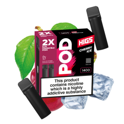 HIGS VAPE POD CARTRIDGE Cherry Ice - 4ml 20mg 1400 Puffs (2 Pack)