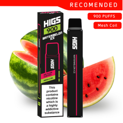 HIGS XL ZERO: Watermelon Ice Mesh-Coil Vape - 0mg Nicotine, 900 Puffs