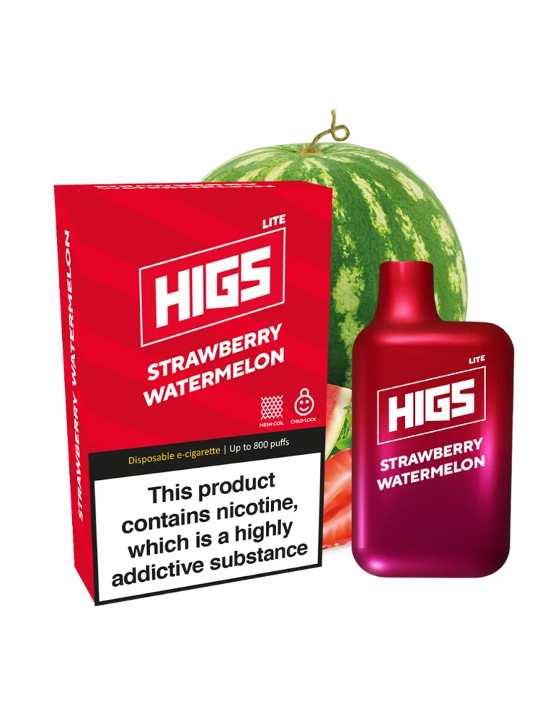 Savor the Fusion: HIGS LITE Strawberry Watermelon Mesh-Coil Disposable Vape