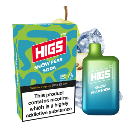 HIGS LITE Snow Pear Soda Mesh-Coil Disposable Vape - Crisp Fizz, Sweet Pear