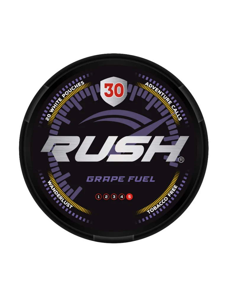 Snus RUSH Grape Fuel: Potent 30mg Nicotine Pouches