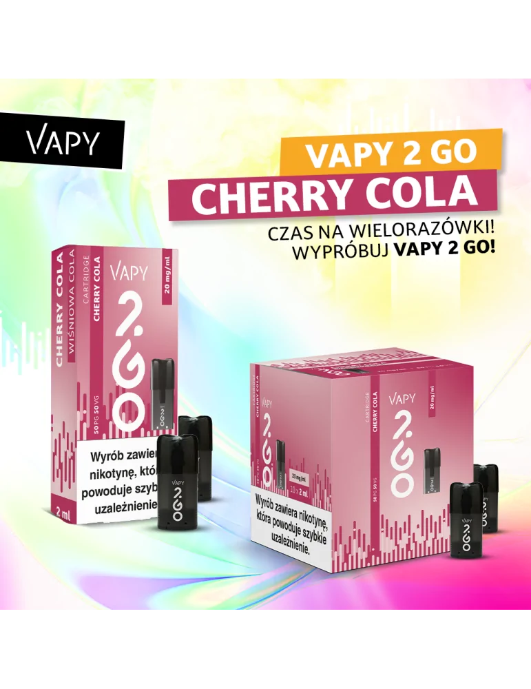 VAPY 2 GO Vape Pod Cartridge Cherry Cola 2ml 20mg 1pcs