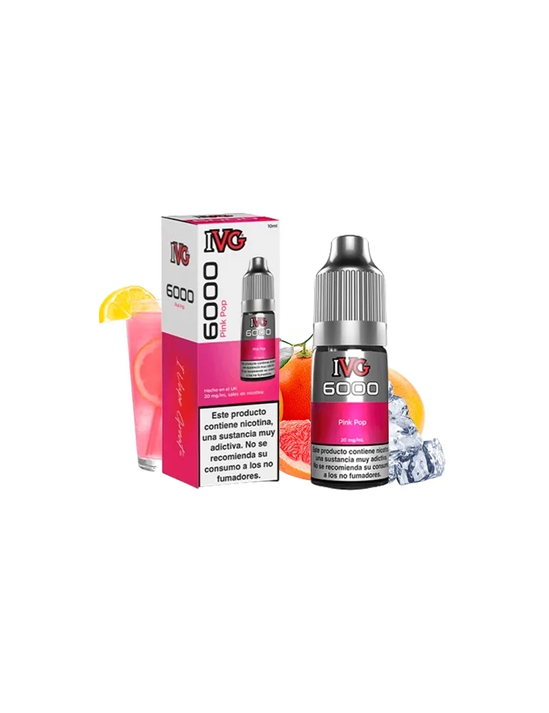 IVG 6000 Pink Pop 10ml 10mg Salt E-liquid