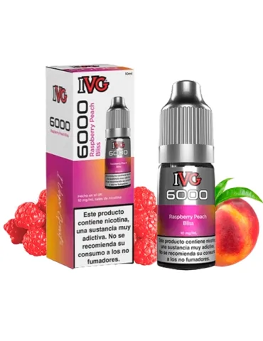 IVG 6000 Raspberry Peach Bliss 10ml 10mg Salt E-liquid
