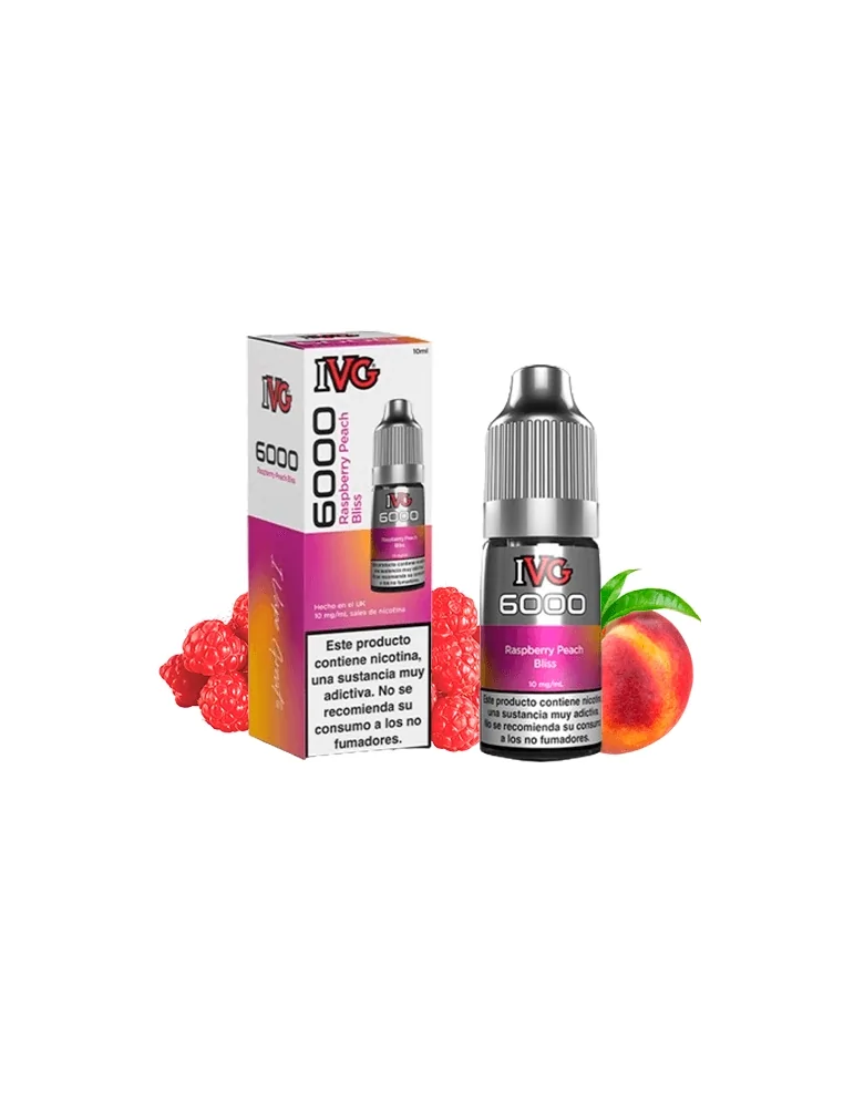 IVG 6000 Raspberry Peach Bliss 10ml 10mg Salt E-liquid