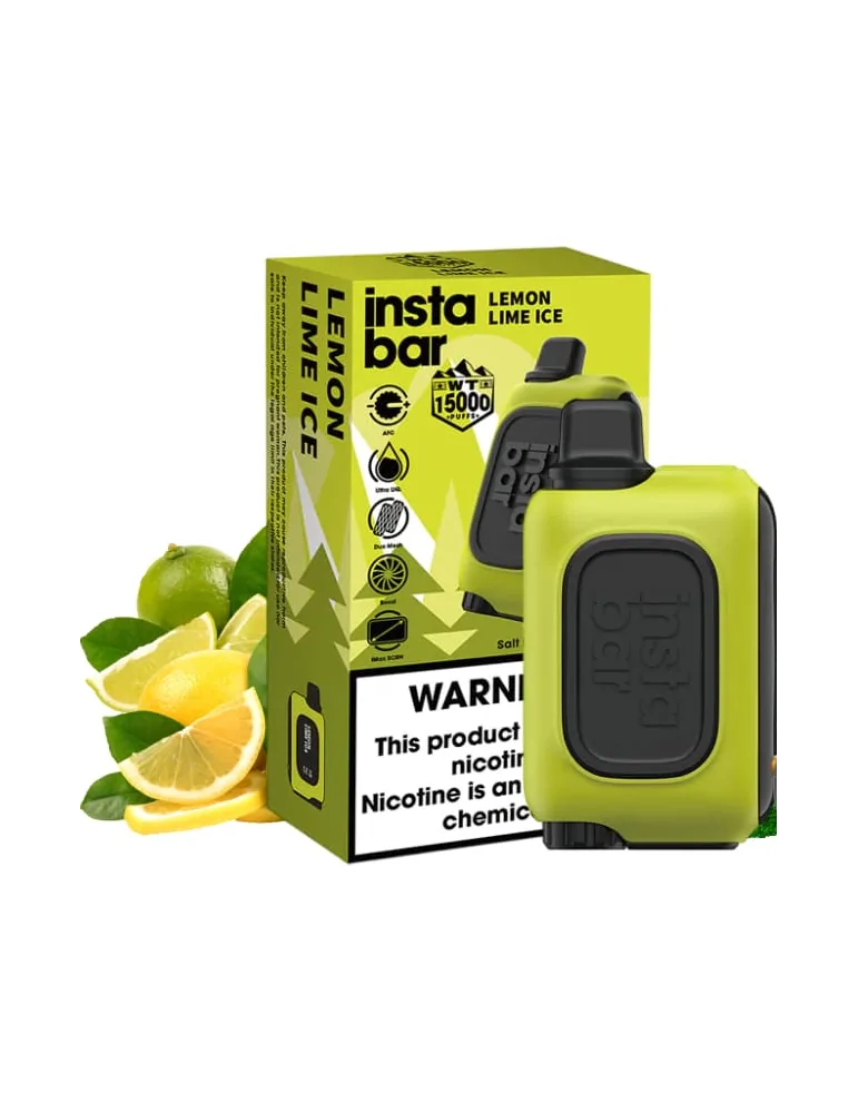 Insta Bar 20mg Lemon Lime Ice 15000puffs Disposable Vape