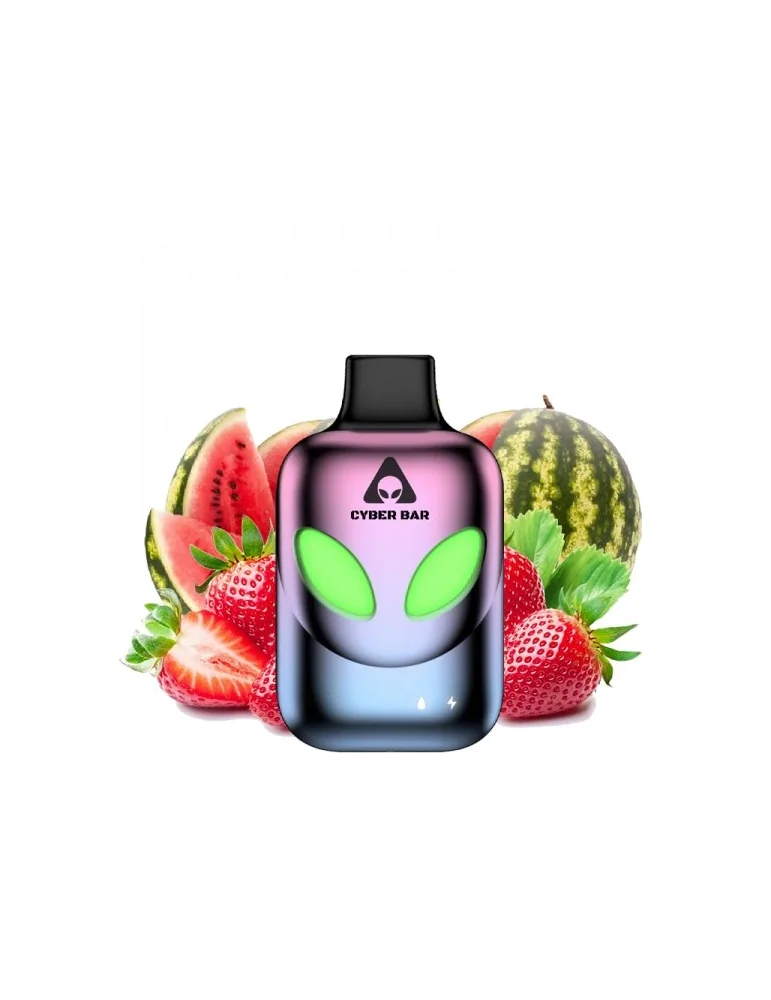 Cyber Bar Disposable Vape - AL8000 Strawberry Watermelon 0mg 8000 Puffs: Sweet Fusion Delight!