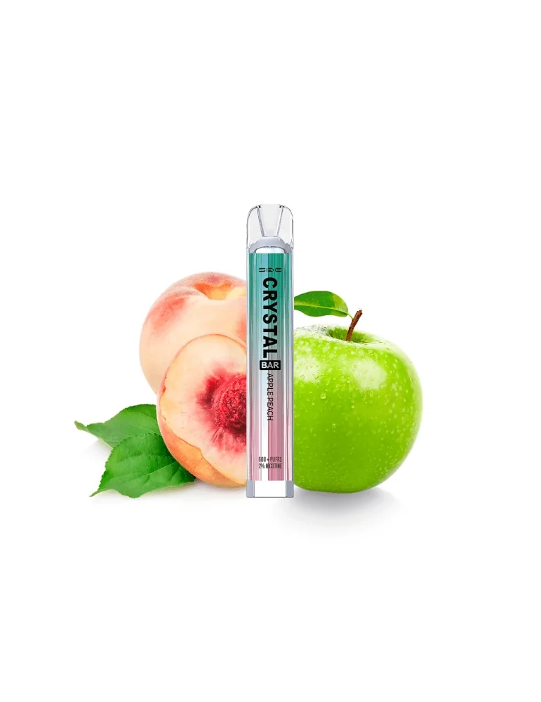 Crystal Bar Apple Peach Disposable Vape Mesh 20mg 600 puffs