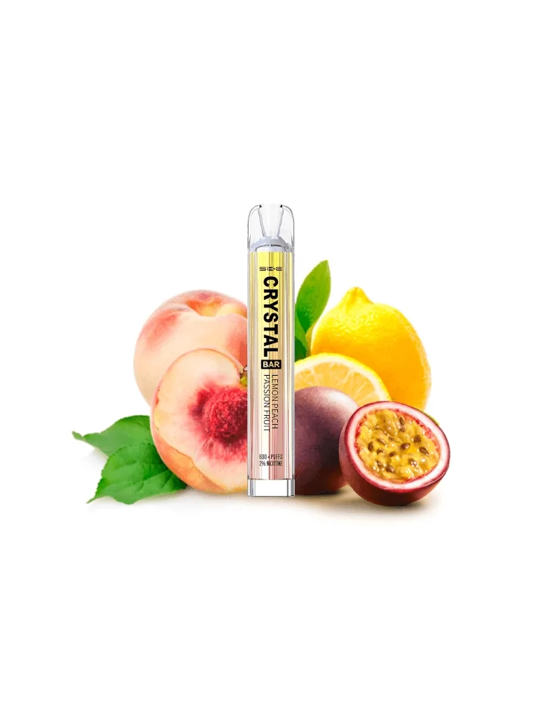 Crystal Bar Lemon Peach Passion Fruit Disposable Vape Mesh 20mg 600 puffs