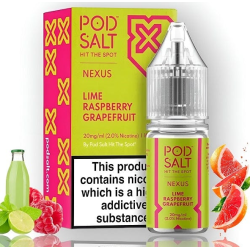 Pod Salt Nexus Lime Raspberry Grapefruit 10ml 20mg E liquid