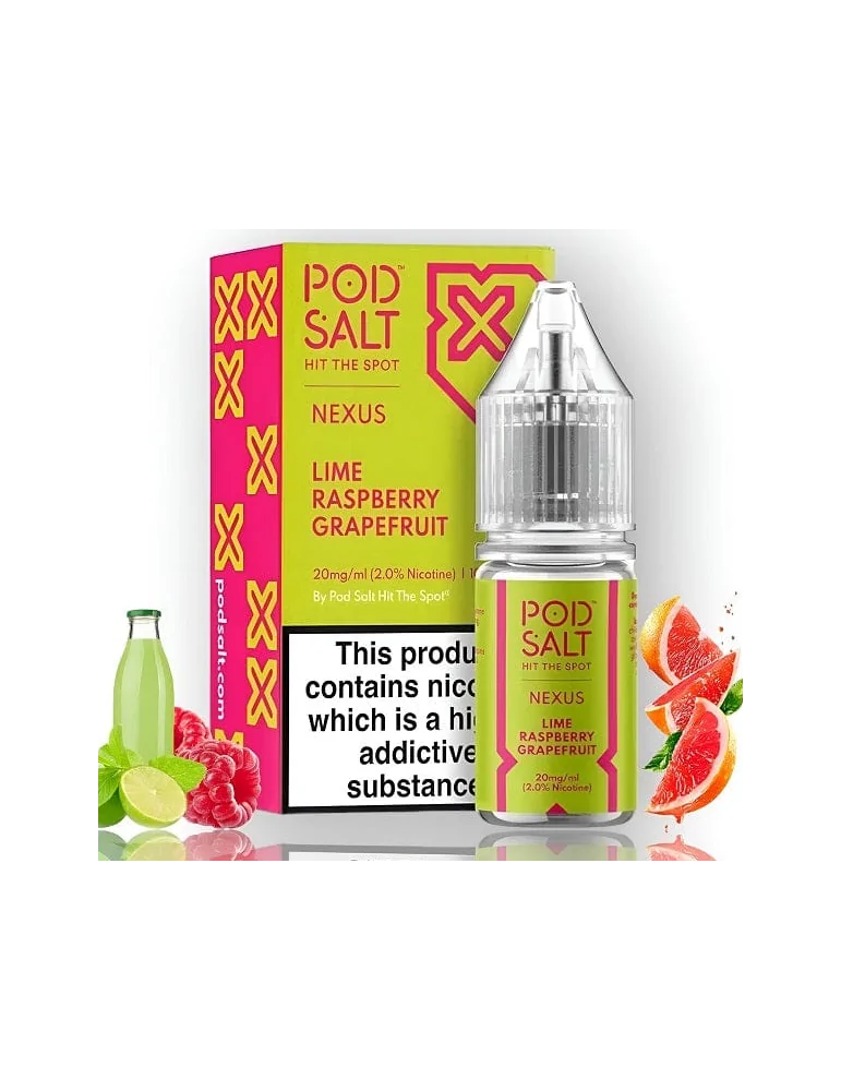 Pod Salt Nexus Lime Raspberry Grapefruit 10ml 20mg E liquid