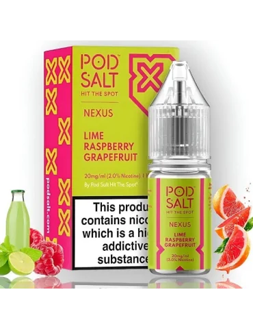 Pod Salt Nexus Lime Raspberry Grapefruit 10ml 10mg E liquid