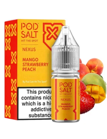 Pod Salt Nexus Mango Strawberry Peach 10ml 10mg E liquid