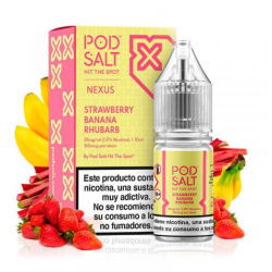 Pod Salt Nexus Strawberry Banana Rhubarb 10ml 20mg E liquid