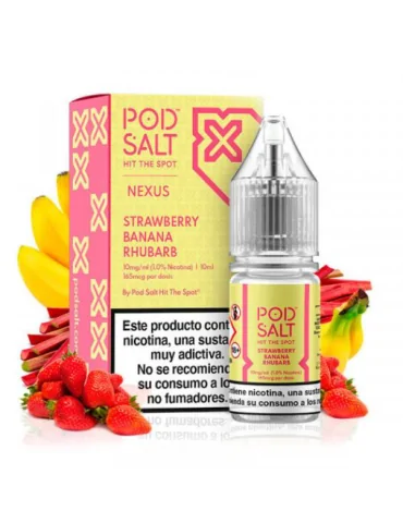 Pod Salt Nexus Strawberry Banana Rhubarb 10ml 10mg E liquid