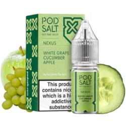 Pod Salt Nexus White Grape Cucumber Apple 10ml 20mg E liquid