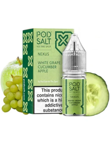 Pod Salt Nexus White Grape Cucumber Apple 10ml 10mg E liquid