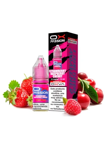 Oxva Ox Passion Nic Salts Strawberry Raspberry Cherry 10mg 10ml E liquid