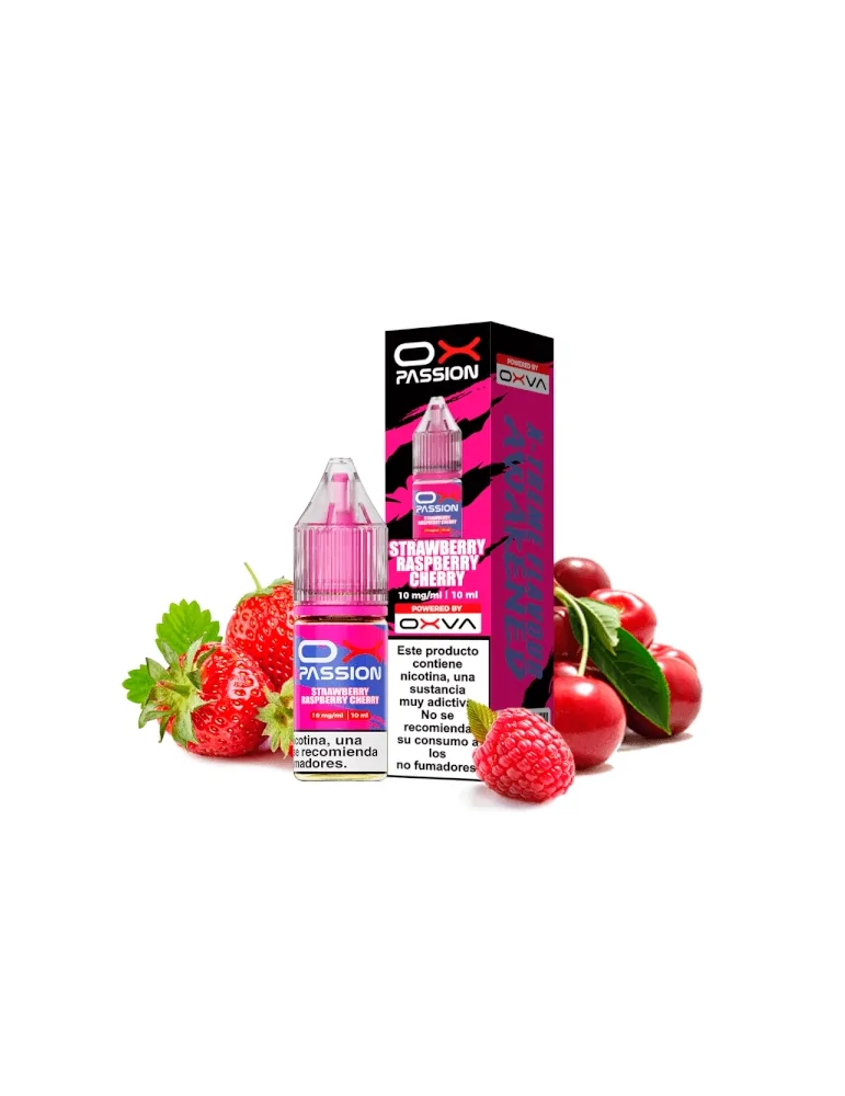 Oxva Ox Passion Nic Salts Strawberry Raspberry Cherry 10mg 10ml E liquid