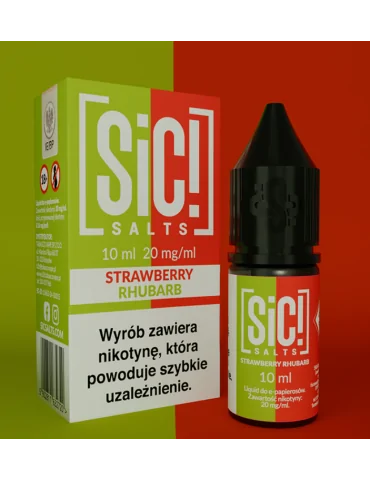 Sic! Nic Salt Strawberry Rhubarb 20mg 10ml E liquid